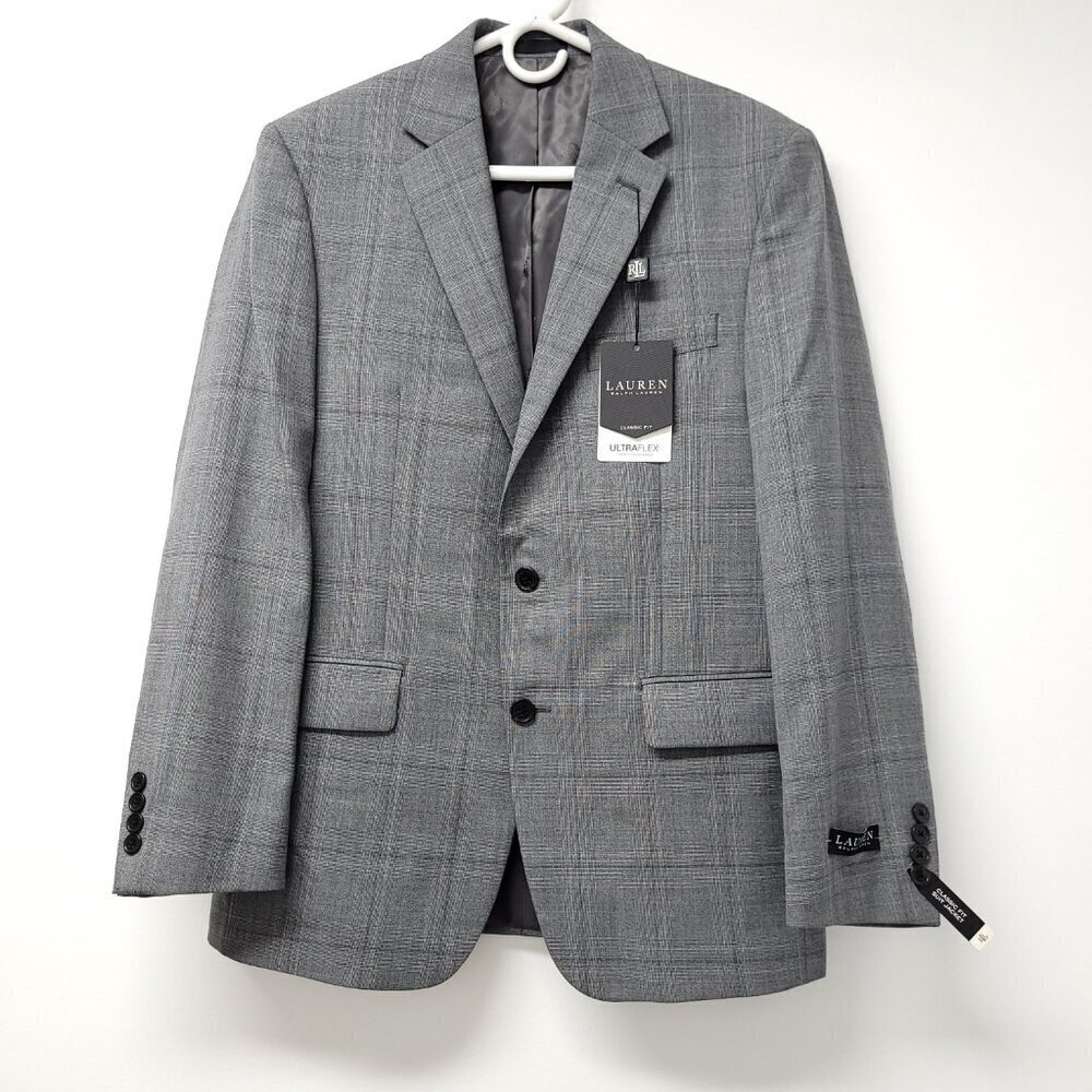 NWT Lauren Ralph Lauren Black Label Mens Blazer Size 38R Wool Blend Classic Fit